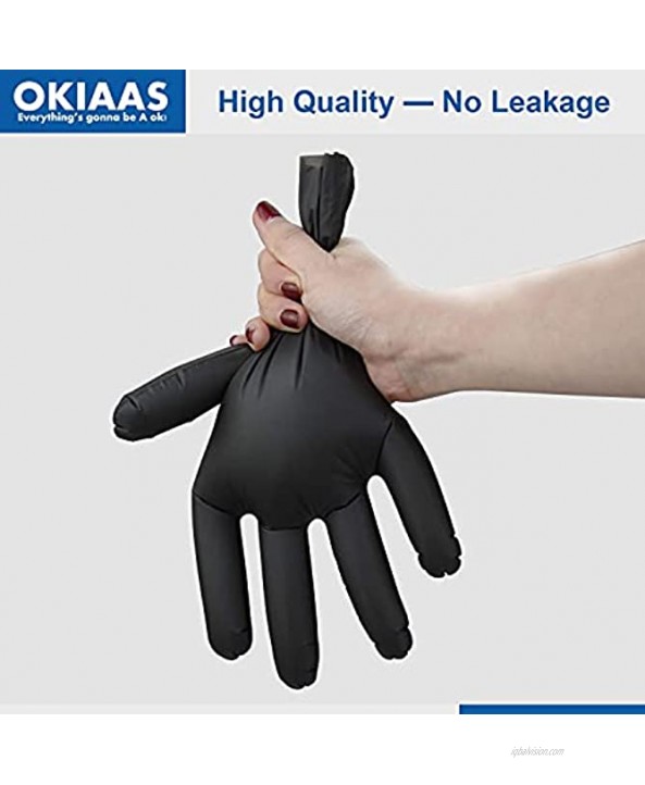 OKIAAS Black Plastic Gloves Disposable Medium 100 Counts Latex-Free Thin and Loose-Fitting TPE Gloves for Food Prep Cooking Hair Dying