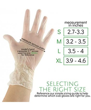 Plasticpro Disposable Vinyl Gloves Powder Free Plastic Clear,Allergy Free Latex Free Medium 100 Pack