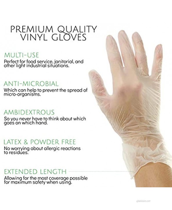 Plasticpro Disposable Vinyl Gloves Powder Free Plastic Clear,Allergy Free Latex Free Medium 100 Pack