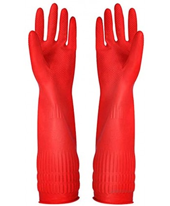 Rubber Cleaning Gloves Kitchen Dishwashing Glove 3-Pairs,Waterproof Reuseable.Small