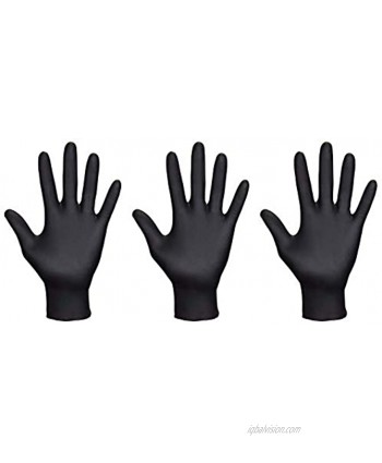 SAS Safety 66518 Raven Powder-Free Disposable Black Nitrile 6 Mil Gloves Large 100 Gloves by Weight 3 Pack