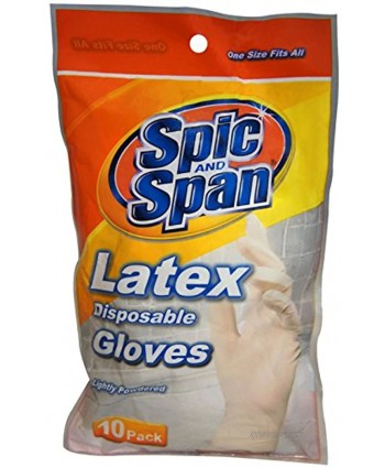 Spic And Span Latex Disposable Gloves Kitchen Essential 10 Count Pack of 1 Cream