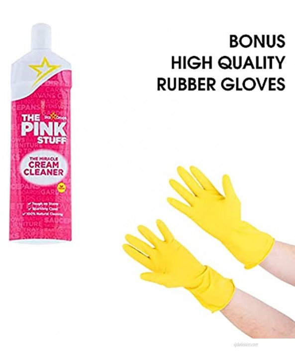 The Pink Stuff Stardrops Miracle Cream Cleaner Bonus Rubber Gloves