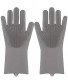 TXV Mart Magic Dishwashing Cleaning Sponge Scrubbing Gloves Food Grade Silicone | Dishwashing Carwash Pet Bathing Multi Purpose Cleaning Gloves | Grey Color 1 Pair