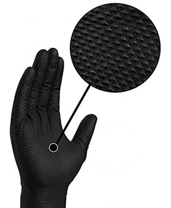 VersaPro N650 Black Nitrile Gloves 6.7 Mil Diamond Grip Texture Powder-Free
