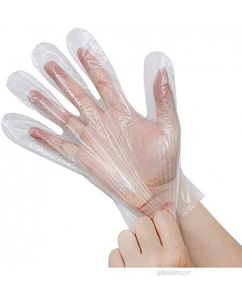 YQL 200PCS Disposable Plastic Gloves,Thicker Disposable Food Prep Gloves Bulk Disposable Kitchen Gloves Transparent for Cooking Food Service Cleaning One Size Fits Most