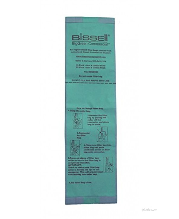 Bissell U8000-PK10 BigGreen Commercial Vacuum Bags Brown