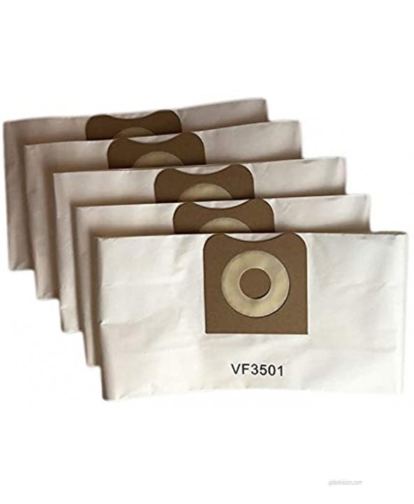 Crucial Vacuum Replacement Allergen Bags Part # VF3501 Compatible With Ridgid Models WD40500 WD40700 WD40501 WD45500 WD45220 3 4.5 Gallon Bag For Vacuums 11.2 X 7.9 X 2 Bulk 5 Pack