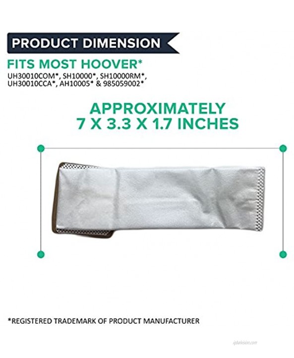 Crucial Vacuum Replacement Vacuum Bags Type I Compatible with Hoover Part # 20-40321,2040321,20-81002,2081002,8175084,610461,AH10005 & Models Platinum I,Type I,Platinum,I 3 Pack