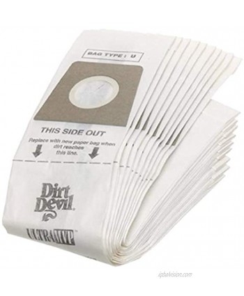 Dirt Devil Type U Vacuum Bags 10-Pack 3920048001