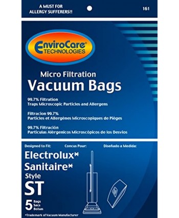 EnviroCare Replacement Micro Filtration Vacuum Bags Designed to Fit Eureka Sanitaire Style ST Uprights 5 Pack