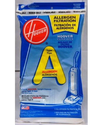 Hoover Filter Bags Type A Allergen Filtration 4010100A 3 Packs of 4 Total of 12 Bags