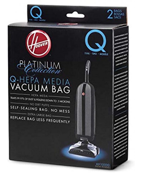Hoover Platinum Type-Q HEPA Filter Vacuum Cleaner Bag Part 902419001 for Upright UH30010COM Pack of 2 AH10000 2 Count