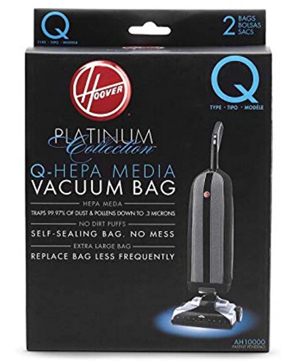 Hoover Platinum Type-Q HEPA Filter Vacuum Cleaner Bag Part 902419001 for Upright UH30010COM Pack of 2 AH10000 2 Count