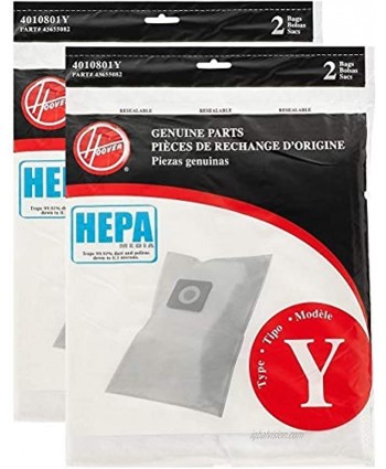 Hoover WindTunnel Y HEPA Pleated Vacuum Filter Bags 4 pack AH10040 902419001