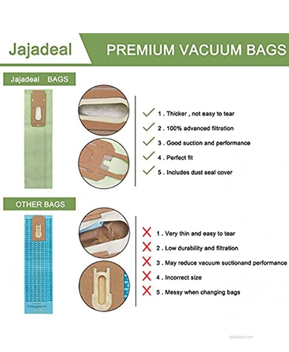 Jajadeal 14 Pack Vacuum Bags & 2 Pack Replacement Belts for Oreck Type CC Dust Collection Bags Compatible with Oreck XL Upright Vacuums Part Number 0300604 & CCPK8DW