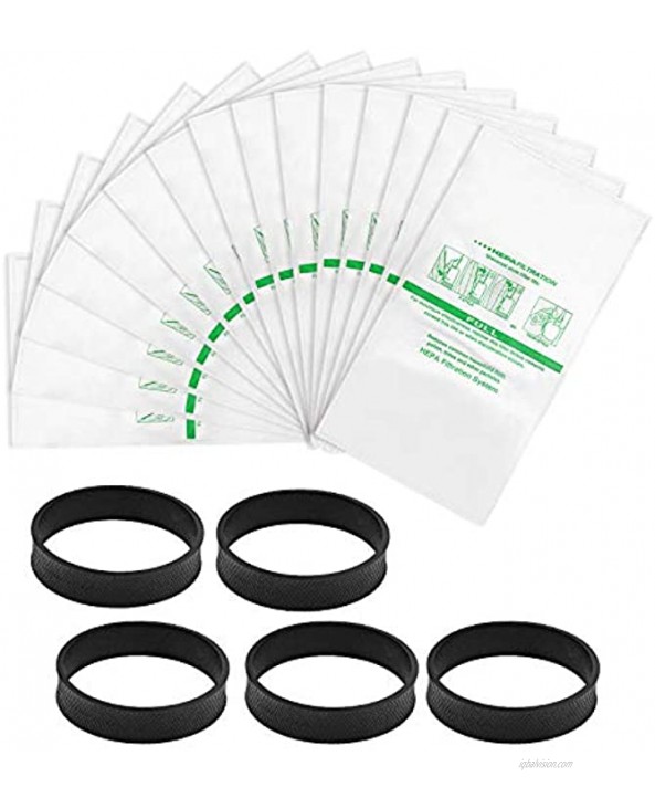 LINNIW 15 + 5 Pack 204811 Micron Magic Hepa Filter Plus Bags Universal Hepa Cloth Bags and Belts 301291 for Kirby Models F-Style and Twist-Style and All Models Generation 4 Sentria II