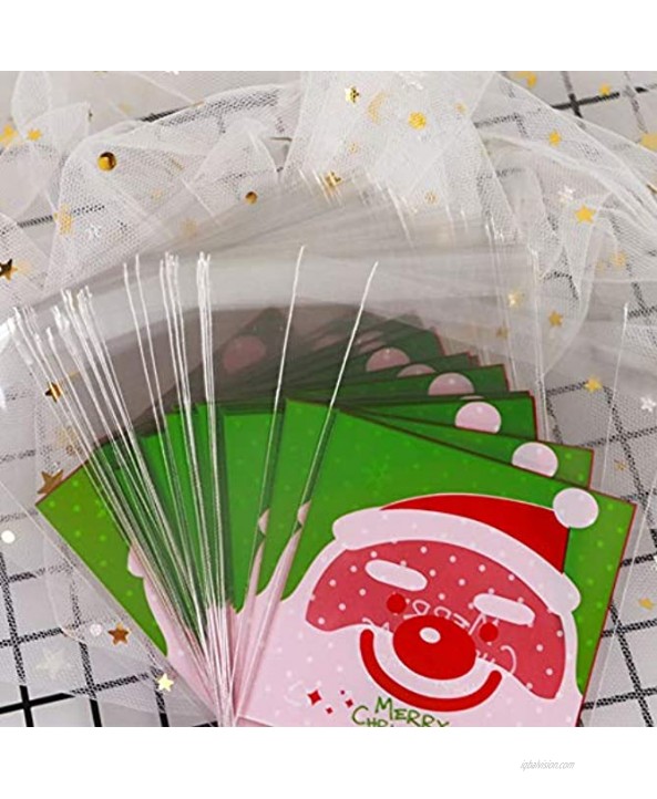 Axgo 100 Pcs 4X 4 inches Cute Self-Adhesive Gift Food Small Biscuit Candy Packing Bags D