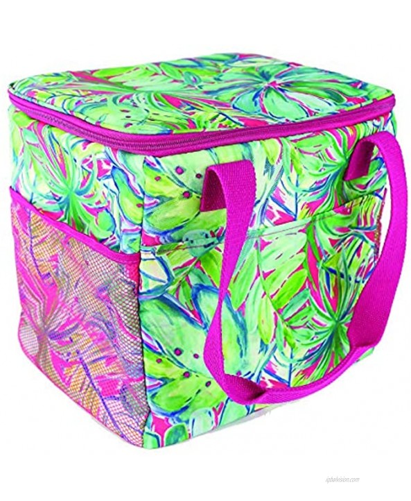 Mary Square Cooler Tote Green Palm