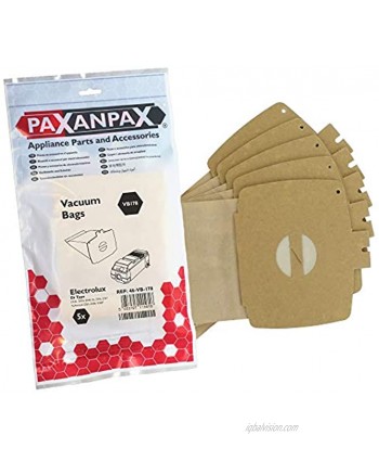 Paxanpax VB178 Compatible Paper Bags Electrolux 'E6' Turbomatic Z355-Z358 D715 EC738 Series Pack of 5