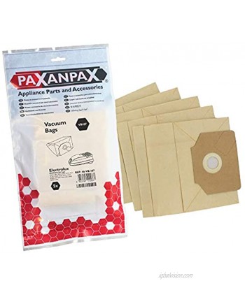 Paxanpax VB187 Compatible Paper Bags Electrolux 'E24 E25 E13N' Dolphin & 4X4 Series Pack of 5