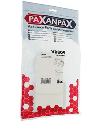 Paxanpax VB809 Compatible Paper Bags Oreck Compact Canister BB870 Series Pack of 5