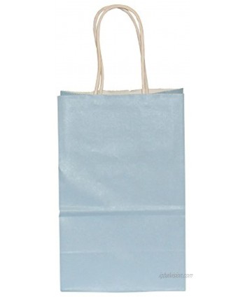Premier Retail Colors on White Shopper Bags Baby Blue 100 Count 8.25x4.75x10.5 inch