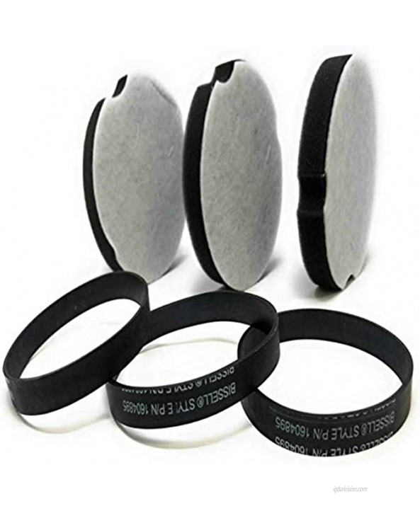 Bissell Filters and Belts OEM Replacements Fits Powerforce Compact Lightweight Vacuum Models Filter Part No: 160-4896 and Belt Part No: 160-4895,Contains 3 Belts and 3 Filter