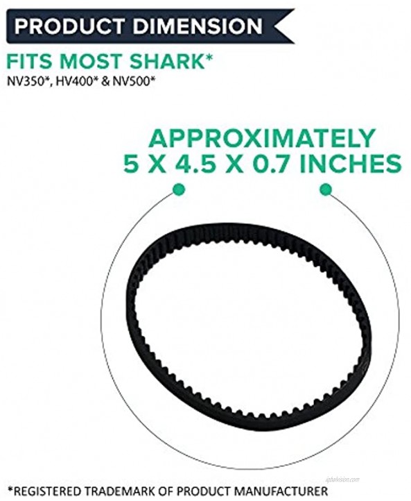 Crucial Vacuum Replacement Shark Belt Compatible with Shark NV350 HV400 NV500 Part # 440001893 RO-440001893 Fits Shark Belt SD40100 Featherlite Vacuum Models Lightweight Durable 2 Pack