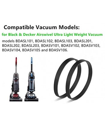 JEDELEOS Replacement Belts for Black and Decker Air Swivel Vacuum Fit Models BDASV101 BDASV102 BDASL101 BDASL201 Compared to Parts 12675000002729 Pack of 2