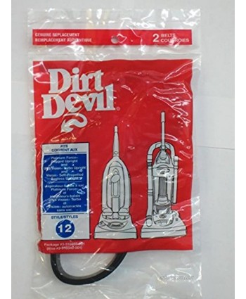 Royal Dirt Devil Style 12 Vacuum Belts Platinum Force Ultra Vision Turbo 4pk