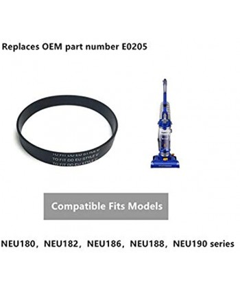 Vacuum Belts Replacement for Eureka PowerSpeed Bagless Upright Cleaner Part # E0205 Compatible Fits Models: NEU180，NEU182，NEU186，NEU188，NEU190,（2-Pack）