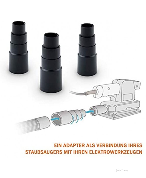 Auxsoul Vacuum Hose Adapter Cleaner Hose Universal Adapter Converter Kit Robust Vacuum Cleaner Adapter 0.98 in 1.18 in 1.33 in 1.62 in Hose Reducer for Most Vacuum3 Pieces