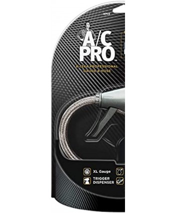 InterDynamics AC Pro Car Air Conditioner R134A Refrigerant AC Recharge Kit Includes Gauge and Hose 24 in ACP410-4  Black