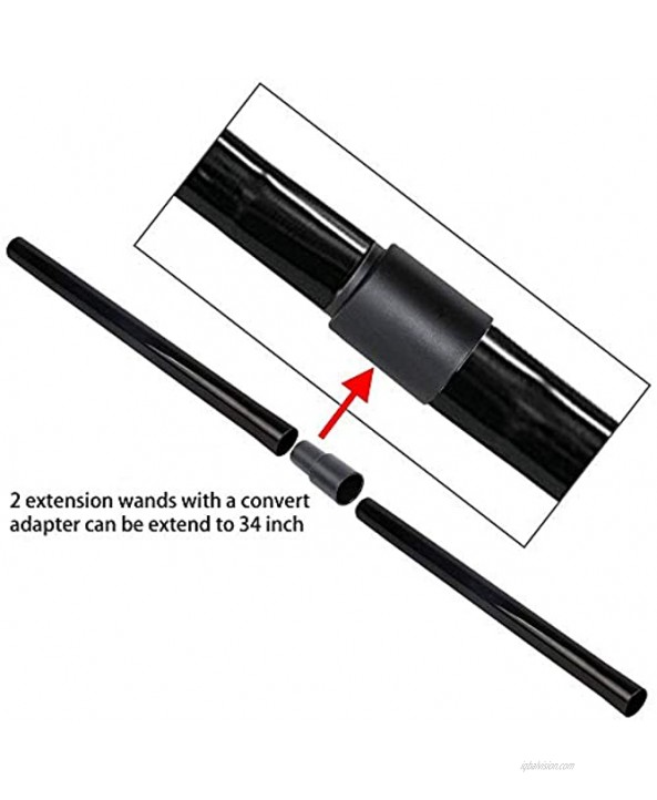 SaferCCTV 1 1 4 Vacuum Cleaner Extension Wand Vacuum Hose Plastic Wand Pipe with Convert Adapter Vacuum Cleaner Accessories and Attachment Black