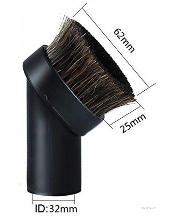 Vacuum Attachment Replacement Round Dusting Brush Soft Bristle 1.25 1-1 4 32mm Black Brush for Most Brand Accepting 1.25'' Vacuum Hose