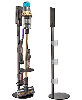360Tronics Vacuum Stand for Dyson V15 Detect V11 V10 V8 V7 V6 Docking Station Holder for Dyson Cordless Vacuum Cleaners Accessories Attachments Stable Metal Organizer Bracket Storage Rack Brown