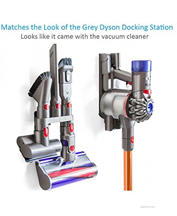 Accessory Holder Compatible with Dyson V7 V8 V10 V11 Vacuum Cleaner Attachment Holder Docking Station Grey 1 Pack