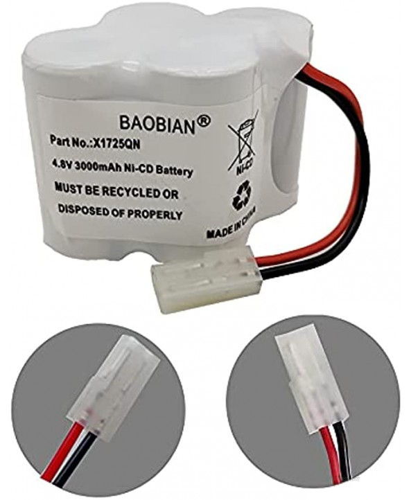BAOBIAN X1725QN Battery 4.8V 3000mAh Ni-CD Compatible with Euro Pro Shark V1700Z VX1 VAC-V1930 V1930 X8905 Cordless Sweeper Vacuum Cleaner