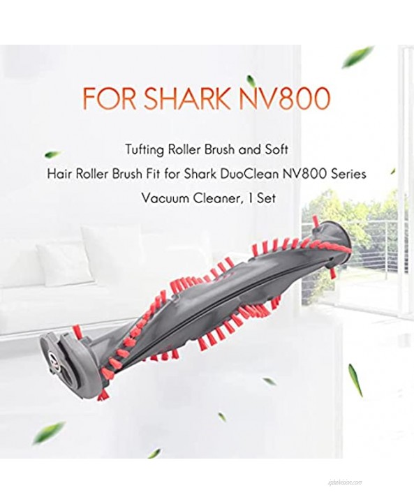Bigbiglife Tufting Roller Brush and Soft Hair Roller Brush Fit for Shark DuoClean NV800 Series Vacuum Cleaner 1 Set