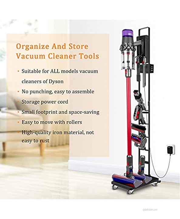 HIMETSUYA Vacuum Stand for All Models of Vacuum Cleaners Stable Metal Storage Bracket Stand with Roller Removable Holder Cordless Vacuum Cleaners Accessories Handheld Vacuum Attachments