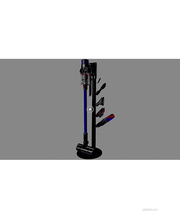 XIGOO Storage Stand Holder Compatible with Dyson V15 Detect V11 V10 V8 V7 V6 Cordless Vacuum Cleaners and Accessary Floor Docking Station Metal Organizer Bracket with 5 Hooks Black