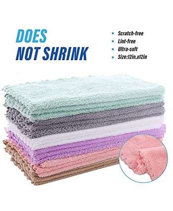 18 Pack Microfiber Cleaning Cloth Super Absorbent 10 × 10 Inch Reusable Cleaning Rags Premium Dish Cloths Coral Fleece Cleaning Towels Nonstick Oil Washable Fast Drying Multicolor