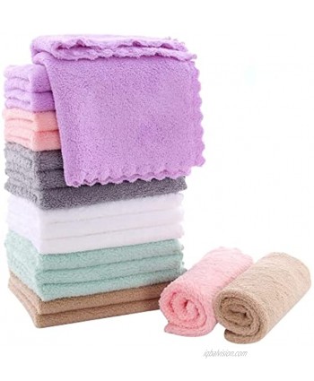 18 Pack Microfiber Cleaning Cloth Super Absorbent 10 × 10 Inch Reusable Cleaning Rags Premium Dish Cloths Coral Fleece Cleaning Towels Nonstick Oil Washable Fast Drying Multicolor
