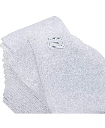 Avalon Towels Terry Cleaning Rags 14x17 inches Value Pack of 60 Made from 100% Cotton – Highly Absorbent and Durable for Multipurpose use in Cleaning Kitchens Automobiles and Industries. White