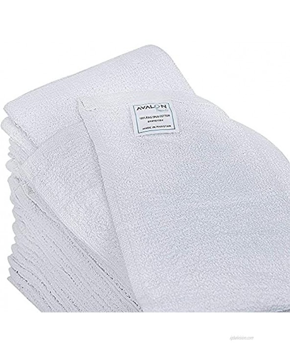 Avalon Towels Terry Cleaning Rags 14x17 inches Value Pack of 60 Made from 100% Cotton – Highly Absorbent and Durable for Multipurpose use in Cleaning Kitchens Automobiles and Industries. White