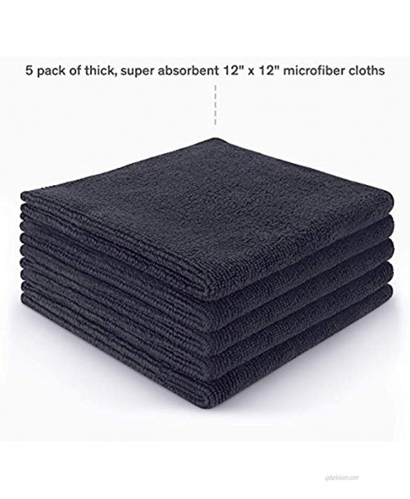Boundless Audio Record Cleaning Cloth Large 12 x 12 Microfiber Cleaning Cloth x 5 Pack for Vinyl Record Cleaning & Record Drying