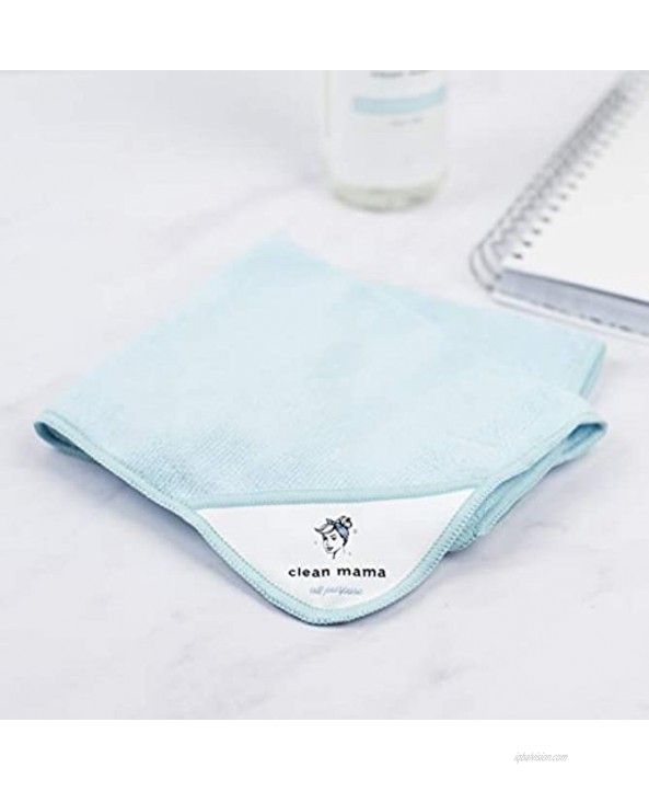 Clean Mama Microfiber All Purpose Use Cleaning Cloths 16 x 19 inches Set of 2. Large and Absorbent Lint Free and Streak Free Towels.