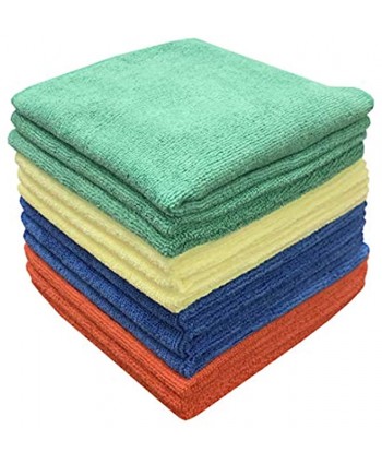 CleanAide Auto Detailing and Home Cleaning 300GSM Microfiber Towel 16 x 16 Inches 4 Color 12 Pack