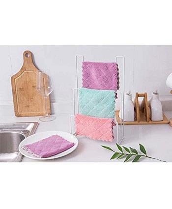 Cleaning Cloth-Double-Sided Microfiber Kitchen Dish Cloth and Lint Free Cleaning Towel,6"x10",Highly Absorbent Coral Fleece Dishcloths Rapid Water Absorption and Fast Dry 10-Pack